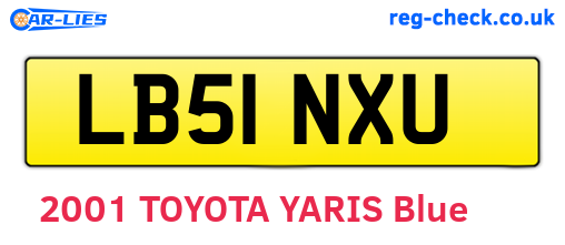 LB51NXU are the vehicle registration plates.