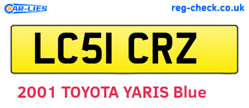 LC51CRZ are the vehicle registration plates.