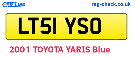 LT51YSO are the vehicle registration plates.