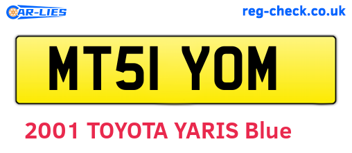 MT51YOM are the vehicle registration plates.