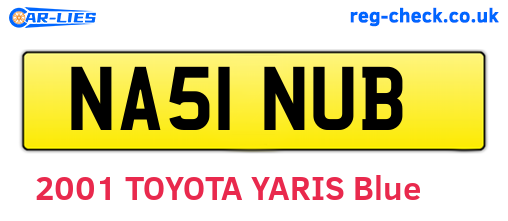 NA51NUB are the vehicle registration plates.