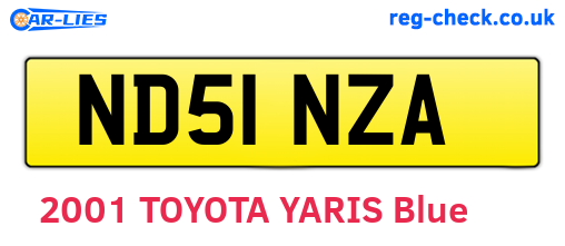 ND51NZA are the vehicle registration plates.