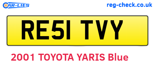 RE51TVY are the vehicle registration plates.
