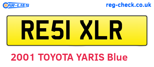 RE51XLR are the vehicle registration plates.