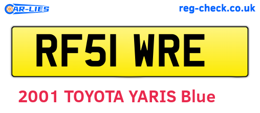 RF51WRE are the vehicle registration plates.