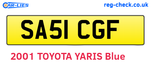 SA51CGF are the vehicle registration plates.