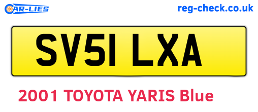 SV51LXA are the vehicle registration plates.