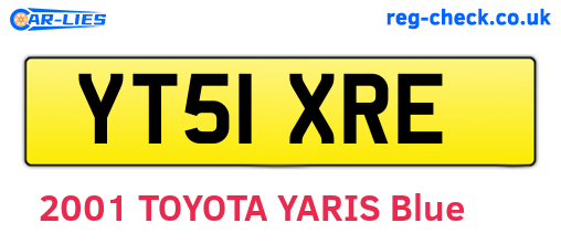YT51XRE are the vehicle registration plates.