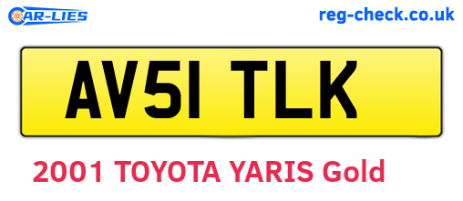 AV51TLK are the vehicle registration plates.