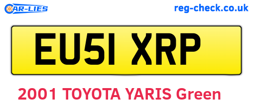 EU51XRP are the vehicle registration plates.