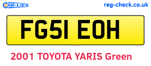 FG51EOH are the vehicle registration plates.