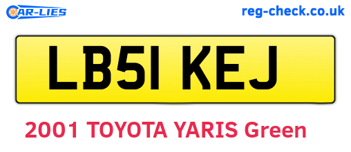 LB51KEJ are the vehicle registration plates.