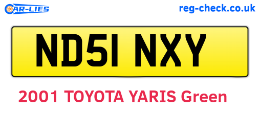 ND51NXY are the vehicle registration plates.
