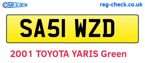 SA51WZD are the vehicle registration plates.
