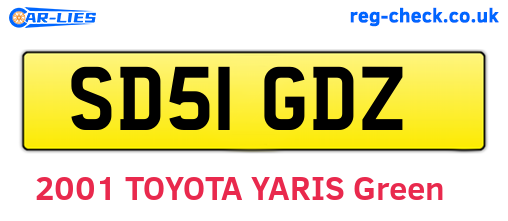SD51GDZ are the vehicle registration plates.