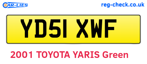 YD51XWF are the vehicle registration plates.
