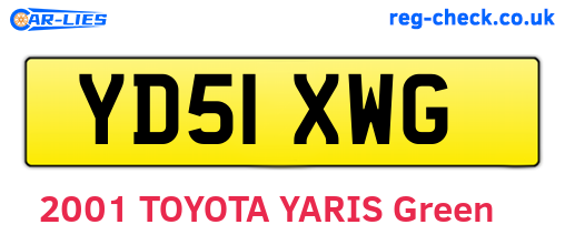 YD51XWG are the vehicle registration plates.