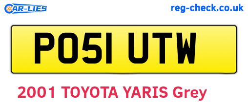 PO51UTW are the vehicle registration plates.