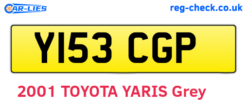 Y153CGP are the vehicle registration plates.