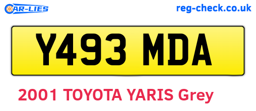 Y493MDA are the vehicle registration plates.