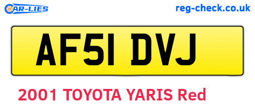 AF51DVJ are the vehicle registration plates.