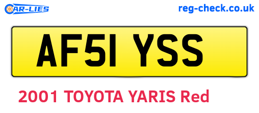 AF51YSS are the vehicle registration plates.
