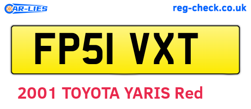 FP51VXT are the vehicle registration plates.