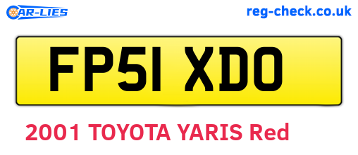 FP51XDO are the vehicle registration plates.