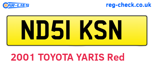 ND51KSN are the vehicle registration plates.