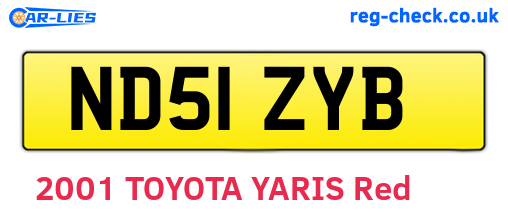 ND51ZYB are the vehicle registration plates.