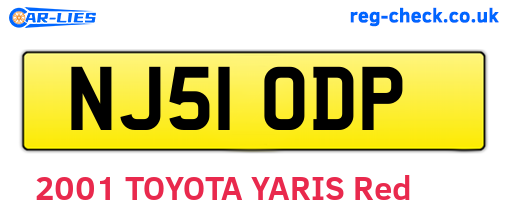 NJ51ODP are the vehicle registration plates.