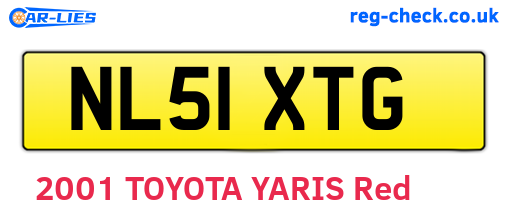 NL51XTG are the vehicle registration plates.