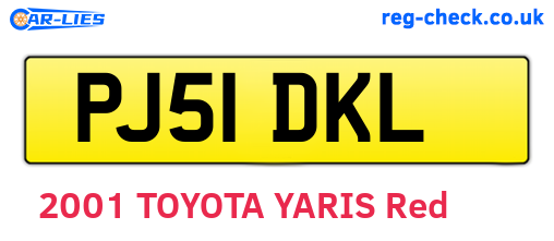 PJ51DKL are the vehicle registration plates.
