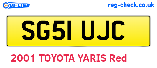 SG51UJC are the vehicle registration plates.