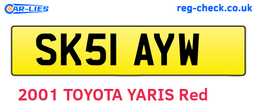 SK51AYW are the vehicle registration plates.