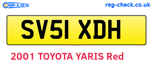 SV51XDH are the vehicle registration plates.