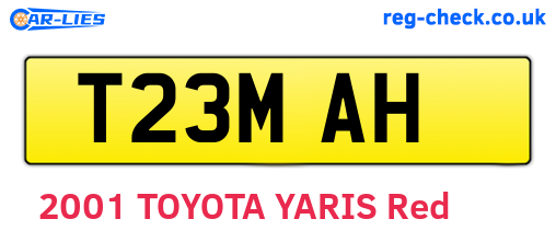 T23MAH are the vehicle registration plates.