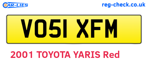 VO51XFM are the vehicle registration plates.