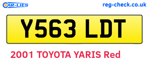 Y563LDT are the vehicle registration plates.