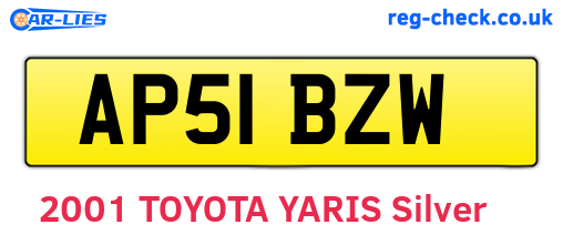 AP51BZW are the vehicle registration plates.