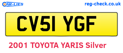CV51YGF are the vehicle registration plates.