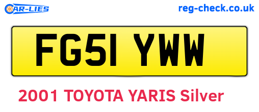 FG51YWW are the vehicle registration plates.