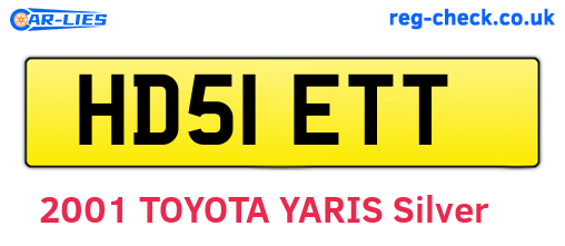 HD51ETT are the vehicle registration plates.