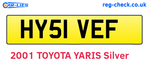 HY51VEF are the vehicle registration plates.