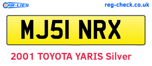 MJ51NRX are the vehicle registration plates.