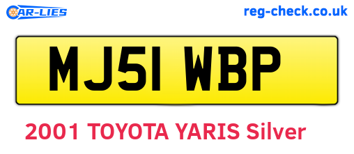 MJ51WBP are the vehicle registration plates.
