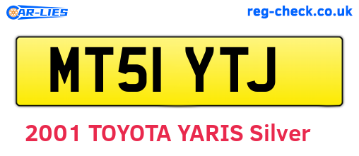 MT51YTJ are the vehicle registration plates.