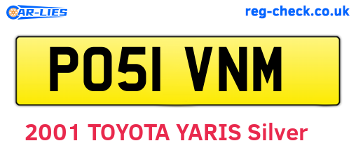 PO51VNM are the vehicle registration plates.
