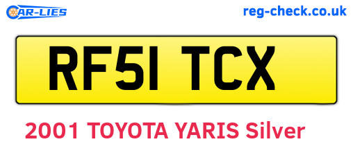 RF51TCX are the vehicle registration plates.