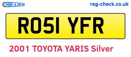 RO51YFR are the vehicle registration plates.